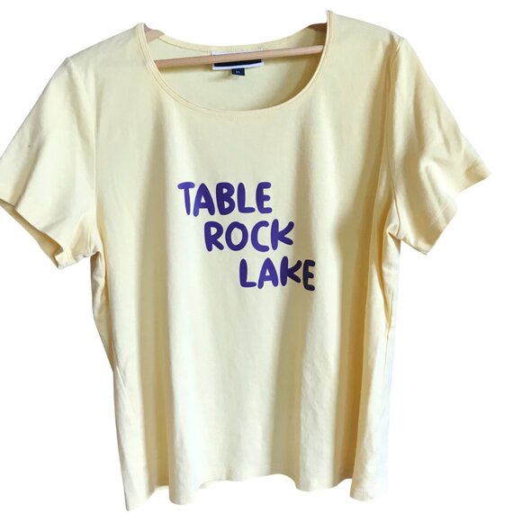 Upcycled Table Rock Lake T-Shirt: Landmarks & Marinas Graphics, Women's XL - Picture 2 of 14